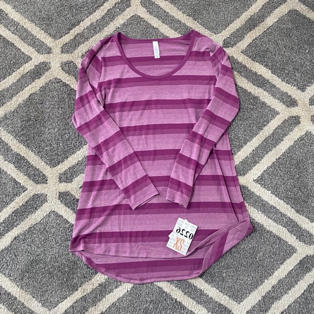 Lularoe purple striped lynnae